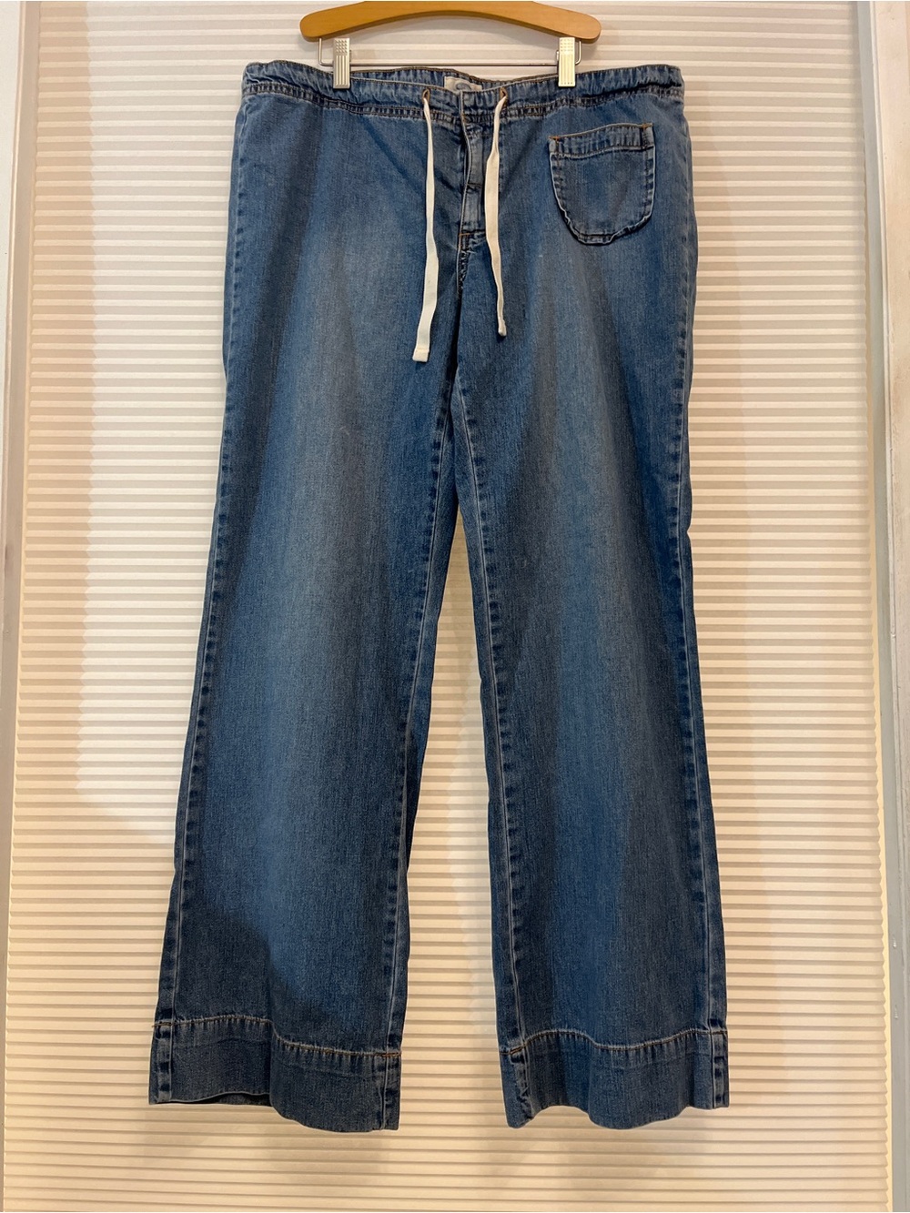 Old Navy Medium Blue Wide-Leg Drawstring Jeans